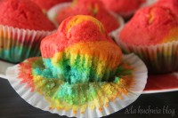 muffinki mufinki tęczowe kolorowe urodzinowe