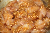 kurczak masło orzechowe dynia ryż szczypior sezam słono - słodkie